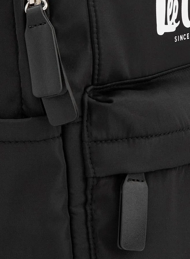 Lee Cooper BLACK Logo Print Backpack With Adjustable Shoulder Straps  | Best Price UAE