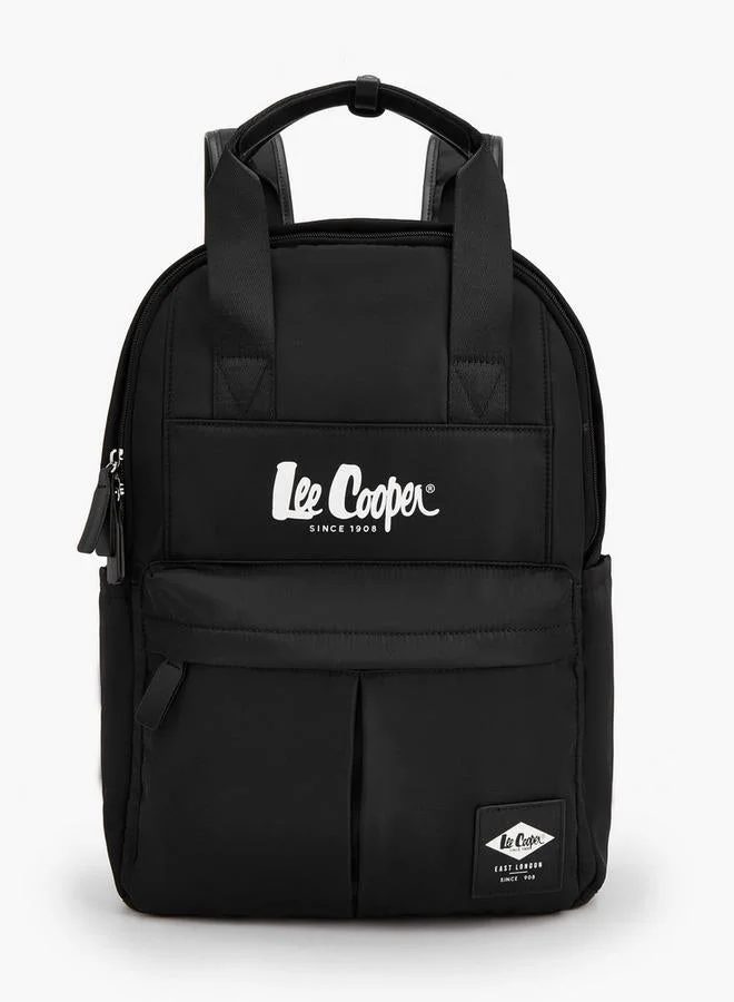 لي كوبر Logo Print Backpack With Adjustable Shoulder Straps