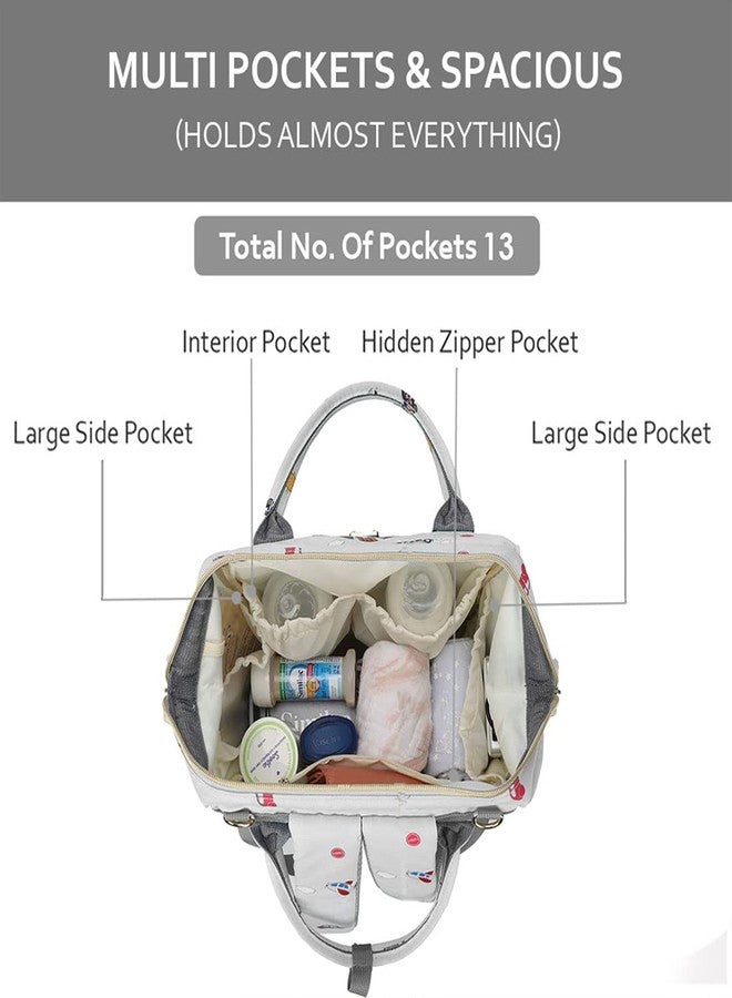باك آند باي حقيبة حفاضات PACKNBUY للأمهات للسفر، حقيبة ولادة وحمل في المستشفى مزودة بجيوب متعددة، ومساحة معزولة للزجاجة، وحقيبة أطفال مقاومة للماء للأم (رمادي) - Image 3