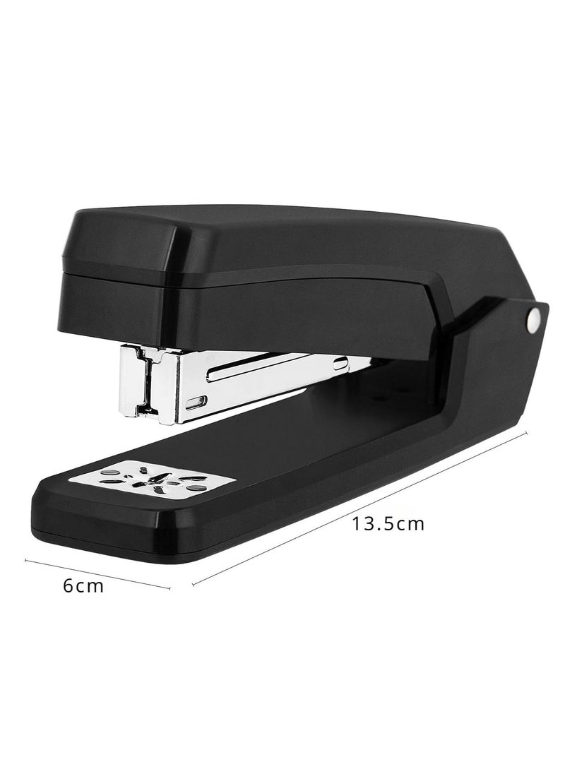 Generic - Swing-Arm Swivel Stapler, 25 Sheet Capacity, 360 Degree Rotate Desktop Staplers for Booklet or Book Binding, Black - Image 1