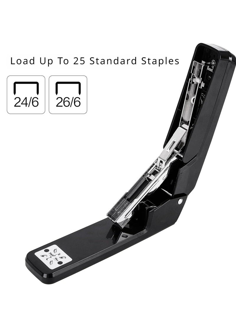 Generic - Swing-Arm Swivel Stapler, 25 Sheet Capacity, 360 Degree Rotate Desktop Staplers for Booklet or Book Binding, Black - Image 1