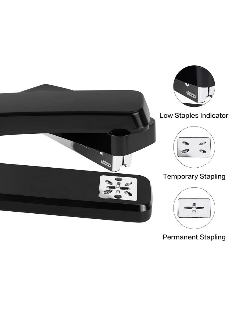 Generic - Swing-Arm Swivel Stapler, 25 Sheet Capacity, 360 Degree Rotate Desktop Staplers for Booklet or Book Binding, Black - Image 1