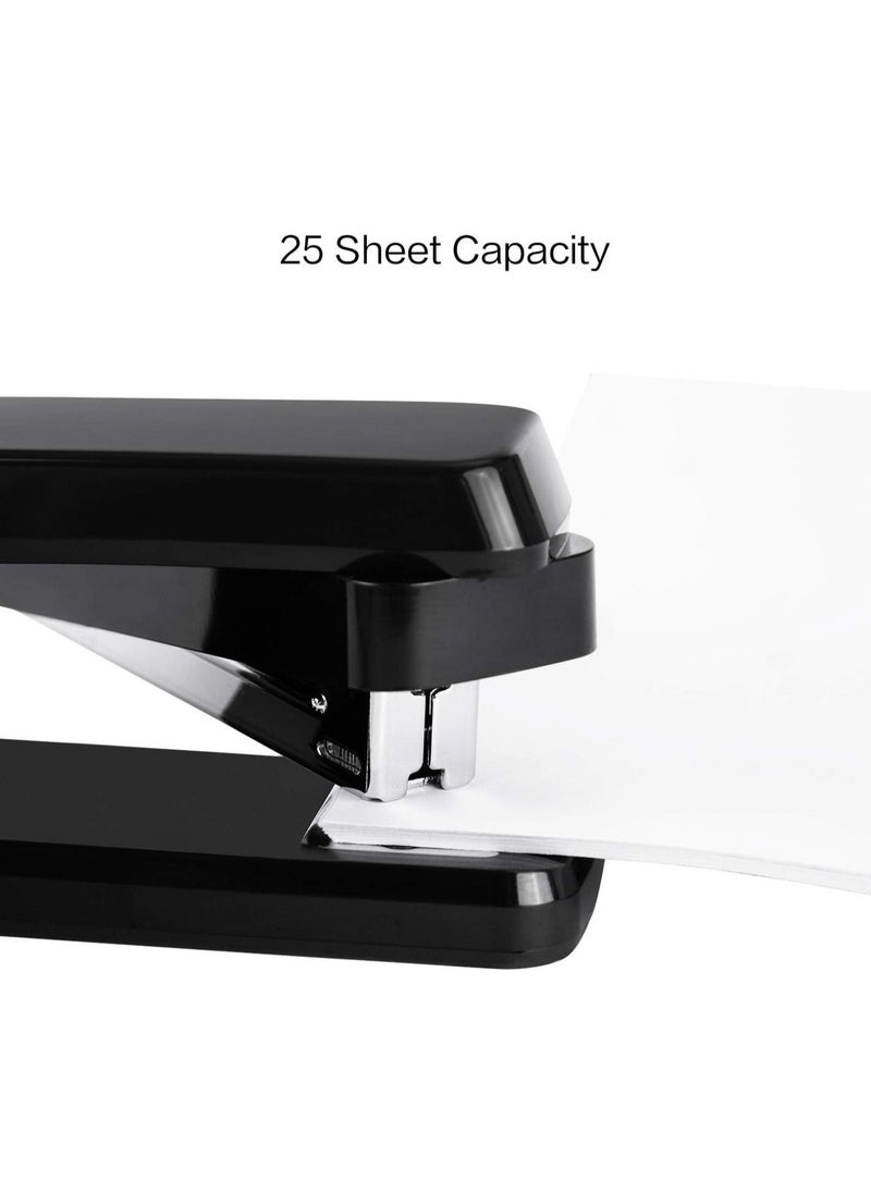 Generic - Swing-Arm Swivel Stapler, 25 Sheet Capacity, 360 Degree Rotate Desktop Staplers for Booklet or Book Binding, Black - Image 1