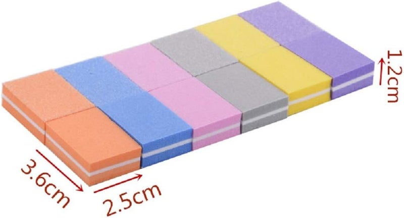 Yimart 20 Pcs Double-sided Mini Nail Buffer Block Colorful Sponge Nail Polish Sanding Buffer Strips Nail File Blocks Manicure Tools (Orange) - Image 4