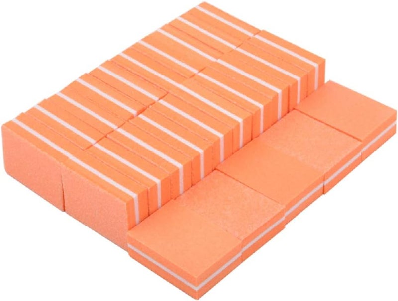 Yimart 20 Pcs Double-sided Mini Nail Buffer Block Colorful Sponge Nail Polish Sanding Buffer Strips Nail File Blocks Manicure Tools (Orange) - Image 5
