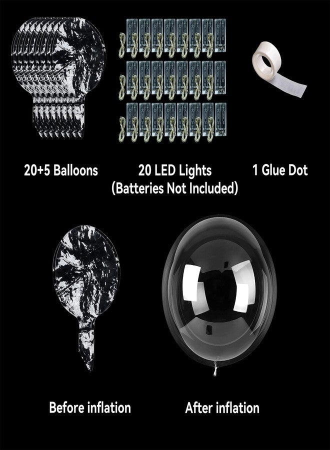 ComboJoy 20 Pack Led Balloons Light Up with Warm White Lights, 20 Pcs Transparent Balloons and 20 Pcs Led Lights, Perfect Supply for Wedding, Birthday Party, Glow Stick Party - Image 2