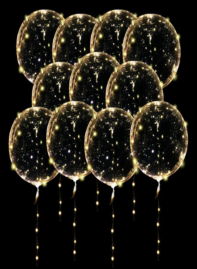 ComboJoy 20 Pack Led Balloons Light Up with Warm White Lights, 20 Pcs Transparent Balloons and 20 Pcs Led Lights, Perfect Supply for Wedding, Birthday Party, Glow Stick Party - Image 1