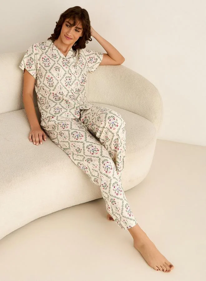 Splash FAV Pyjama Set Button Down Shirt & Trousers
