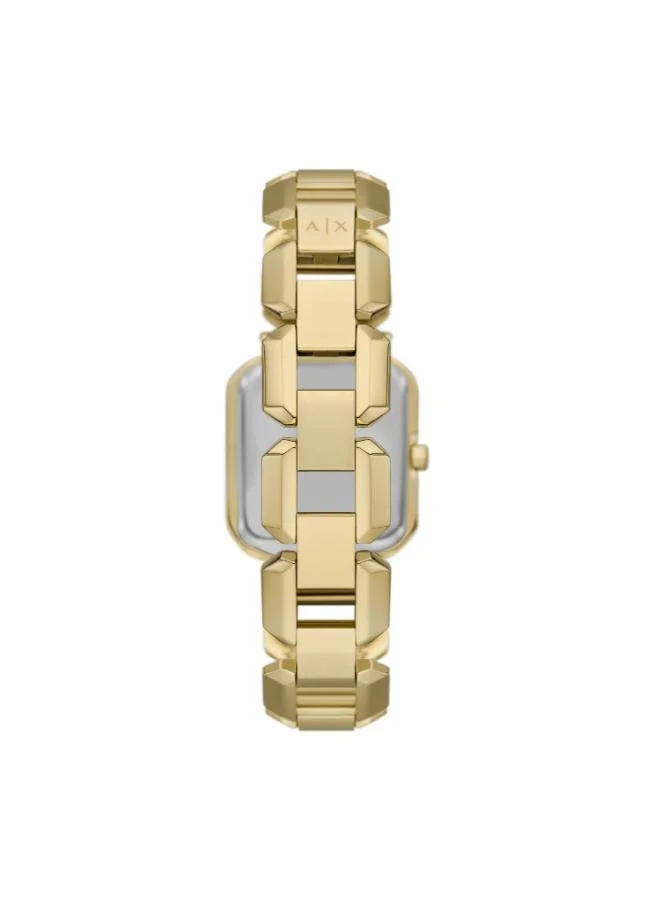 Armani Exchange Elegant Gold-Plated Metal Bracelet Analog Watch