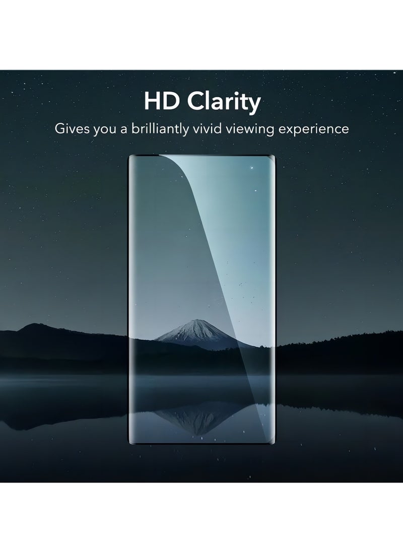 2Pcs / Set for Samsung Galaxy S24 Ultra 0.26mm 3D Curved Hot Bending Full Glue Clear Anti-explosion Tempered Glass Screen Protector [Support Fingerprint Unlocking]