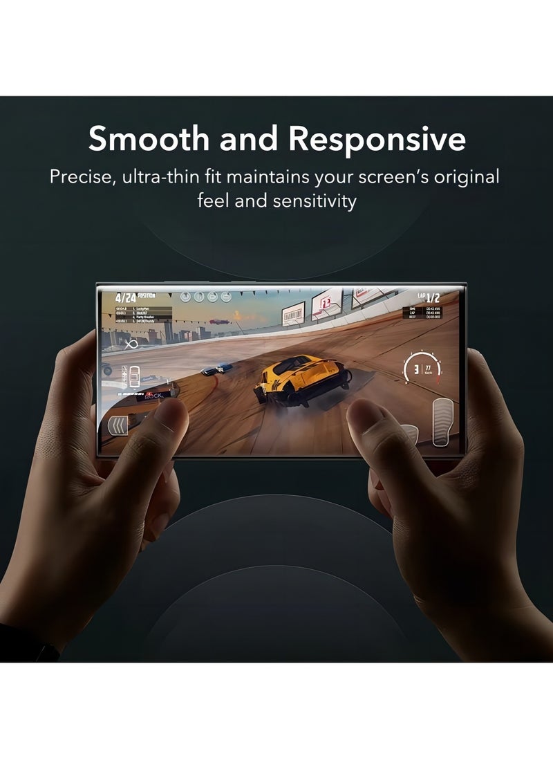 2Pcs / Set for Samsung Galaxy S24 Ultra 0.26mm 3D Curved Hot Bending Full Glue Clear Anti-explosion Tempered Glass Screen Protector [Support Fingerprint Unlocking]