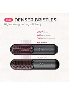 TYMO TYMO Porta PRO Cordless Hair Straightener Brush, Dual Power Mode, Black  - Image 2