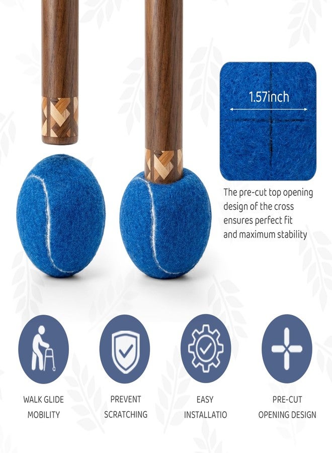 ANCKNE Walker Precut Tennis Balls for Walkers - 4PCS Universal Glide Balls, Heavy Duty Long Lasting Felt Pad Glide Coverings for Furniture Legs and Floor Protection (BLUE) - Image 2