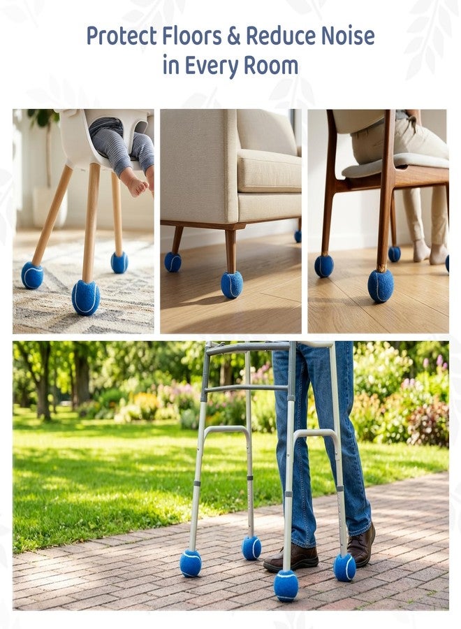 ANCKNE Walker Precut Tennis Balls for Walkers - 4PCS Universal Glide Balls, Heavy Duty Long Lasting Felt Pad Glide Coverings for Furniture Legs and Floor Protection (BLUE) - Image 5