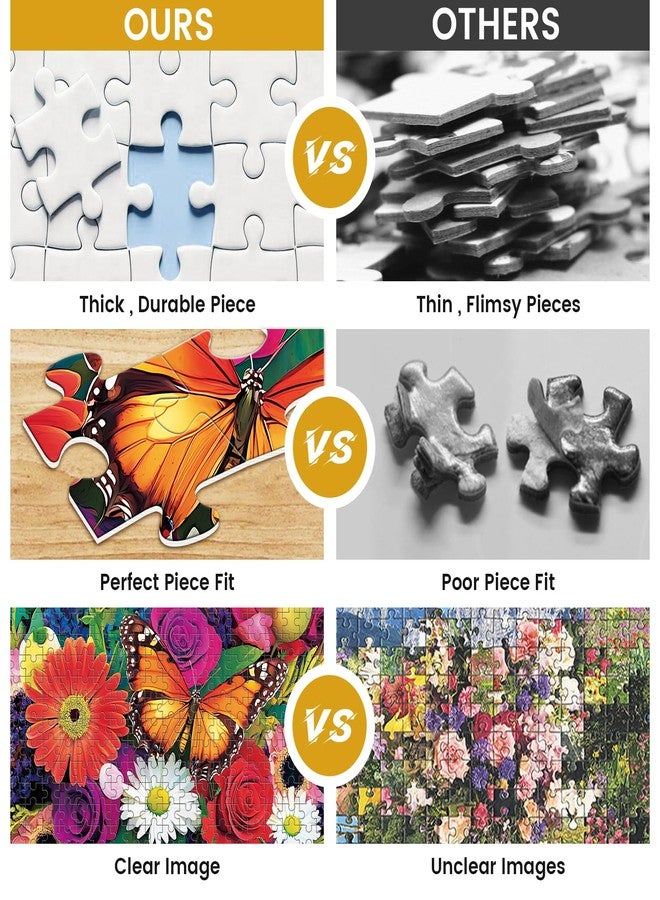 VOLUVOLU 2-Pack 500 Pieces Puzzles for Adults, Flower Hummingbird Puzzles 500 Pieces Butterfly Jigsaw Puzzles for Adults, Birthday Party for Family, Game Nights Gifts - Image 3