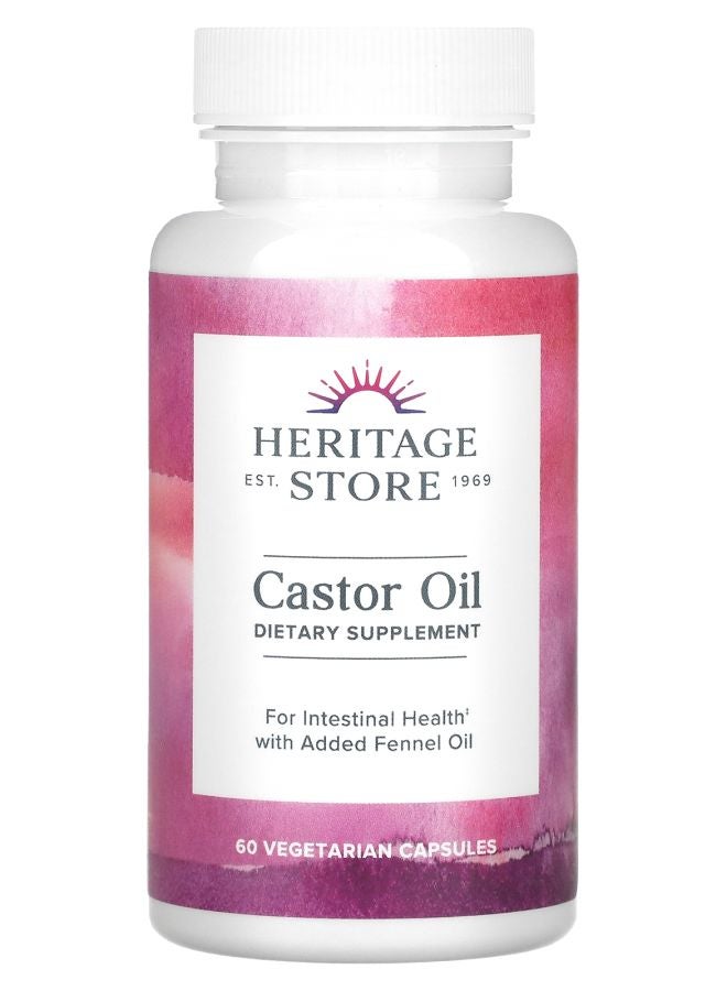 Heritage Store Castor Oil 60 Vegetarian Capsules