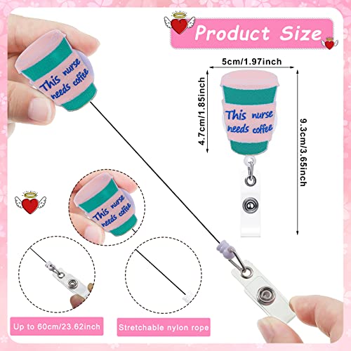 Zonon 8 Pcs Nurse Pediatric Badge Reels Gifts Cute Felt Retractable Badge Reels Themed Holders Gift for Nurses Doctors ID Name Cards Lanyards Holidays(Delicate Style) - Image 2