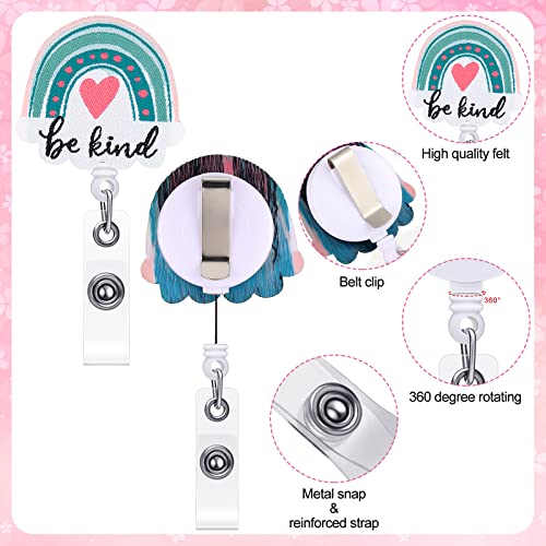 Zonon 8 Pcs Nurse Pediatric Badge Reels Gifts Cute Felt Retractable Badge Reels Themed Holders Gift for Nurses Doctors ID Name Cards Lanyards Holidays(Delicate Style) - Image 3