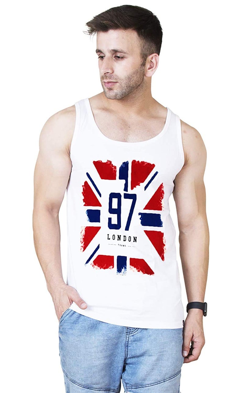 Veirdo® Men's Regular Fit Vest (G4_97_LNDNWHT_XXXL_White_3XL) - Image 1