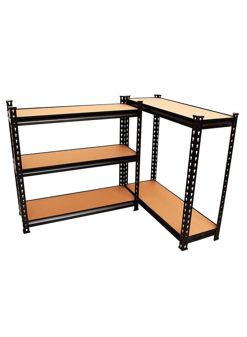 DubaiGallery Rack 5-Tier Steel Shelving Wooden Black  - Image 4