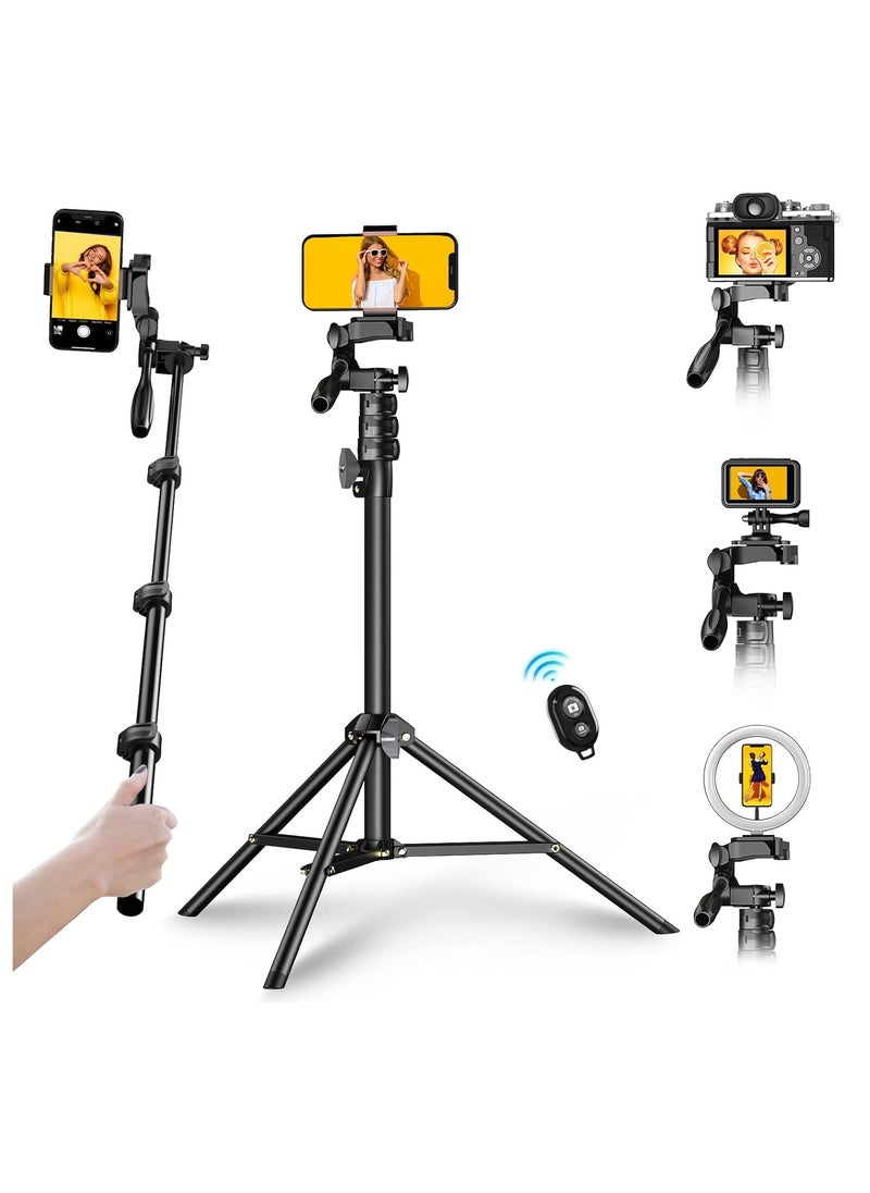 APEXEL APEXEL 70 Inch Mobile Phone Tripod, 3-in-1 Selfie Stick Mobile Phone Tripod Stand with Sports Cameras Interface and Remote Shutter, Camera/Smartphone Tripods Compatible with iPhone 15 Pro Max/14/13,  - Image 2