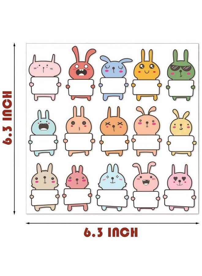 Name Tags for Kids,Adhesive Stickers, 300 Pcs Cute Bunny Cartoon Incentive Stickers for Kids Teacher School Home Classroom Supplies - Image 3