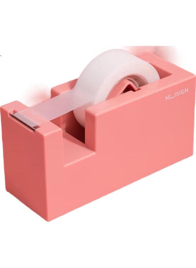 Deli Nusign Tape Dispenser, German Creative Design Transparent Tape Cutter With Non-Slip Base, Smooth Cutting For Office And Home Use, Cherry Blossom Pink Ns121 - Image 1