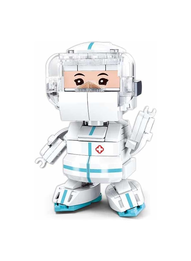 Sluban Qbricks Series Space Robot Building Blocks In A White Suit And Helmet 9.8Cm For Age 6 Plus Years Old 159Pcs  - Image 1