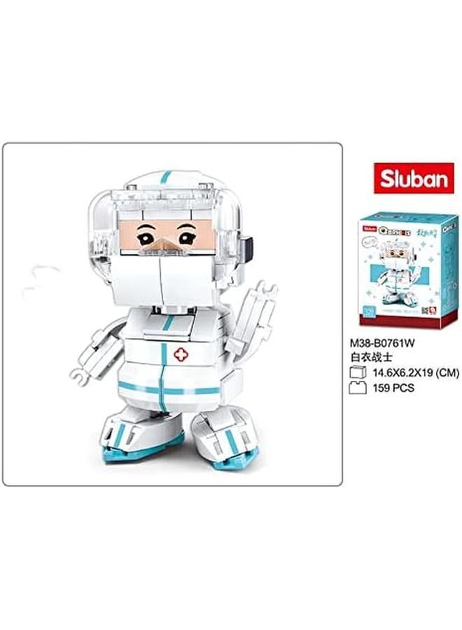 Sluban Qbricks Series Space Robot Building Blocks In A White Suit And Helmet 9.8Cm For Age 6 Plus Years Old 159Pcs  - Image 3