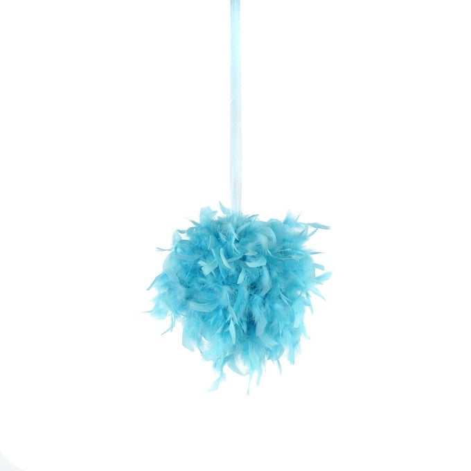 FEATHER TM CHANDELLE FEATHER POM POMS LT TURQUOISE 12