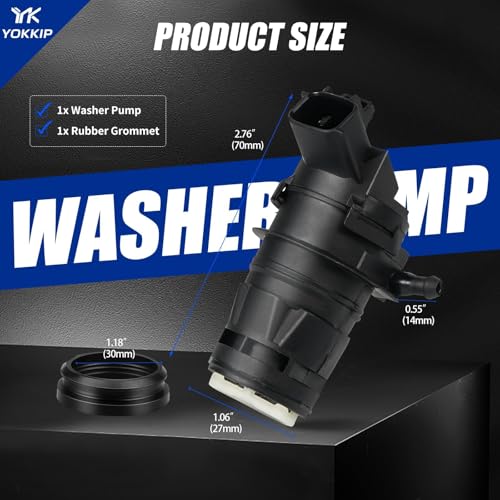 YOKKIP Premium Windshield Washer Pump with Grommet Replacement For 2009-2019 Toyota Corolla, 2007-2017 Camary, Replace OEM# 85330-60180, 85330-60190, Direct Replacemnt - Image 3