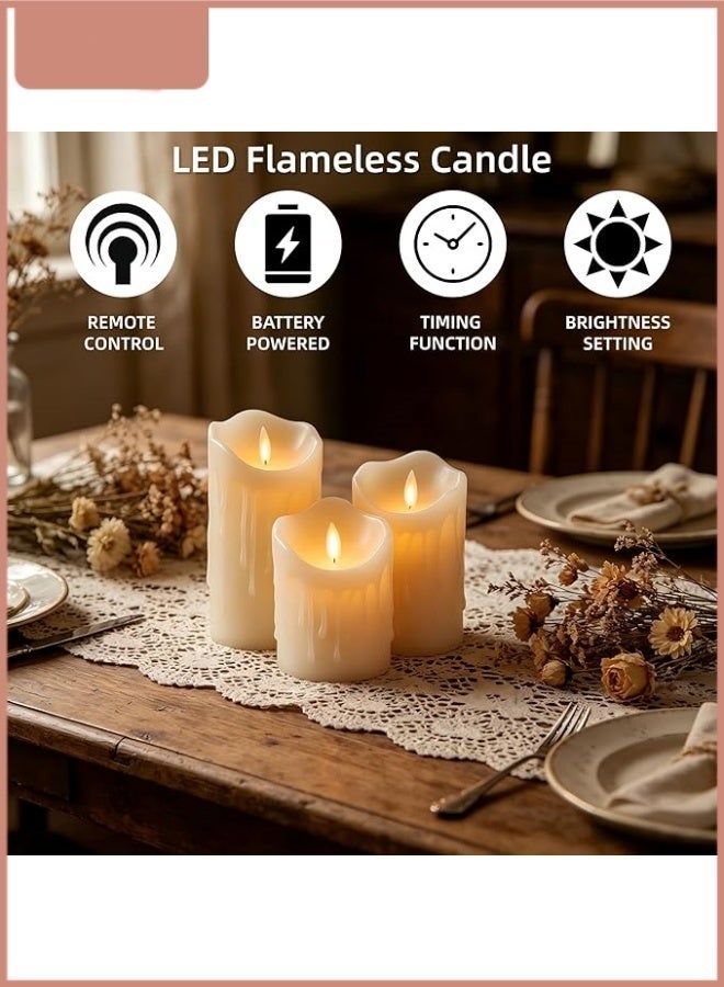 3 Pcs LED Tea Light Candles | Flameless, Smokeless & Unscented | Battery Operated Decorative Lights for Home, Mandir, Wedding, Birthday, Balcony Aniversary and Indoor/Outdoor Decoration - Image 3