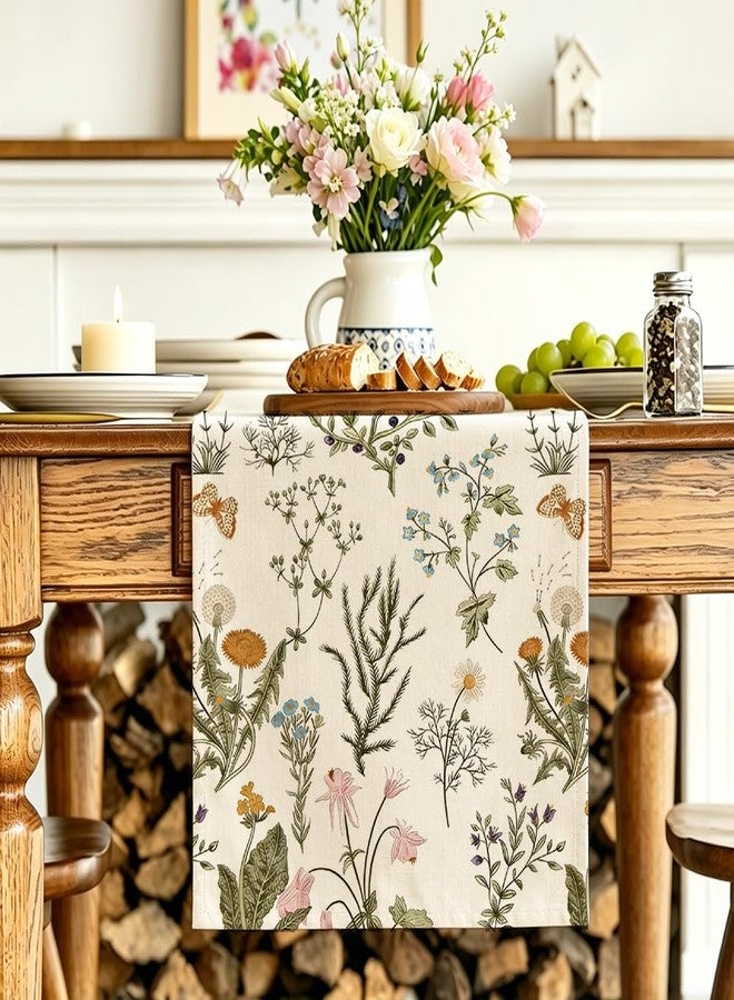 RABUSOFA Wildflowers Floral Summer Table Runner,Seasonal Spring Kitchen Dining Table Summer Decorations for Home Party Decor 13x90 Inch - Image 3