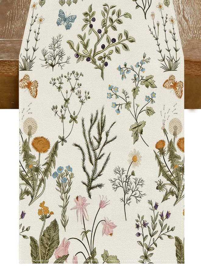 RABUSOFA Wildflowers Floral Summer Table Runner,Seasonal Spring Kitchen Dining Table Summer Decorations for Home Party Decor 13x90 Inch - Image 1