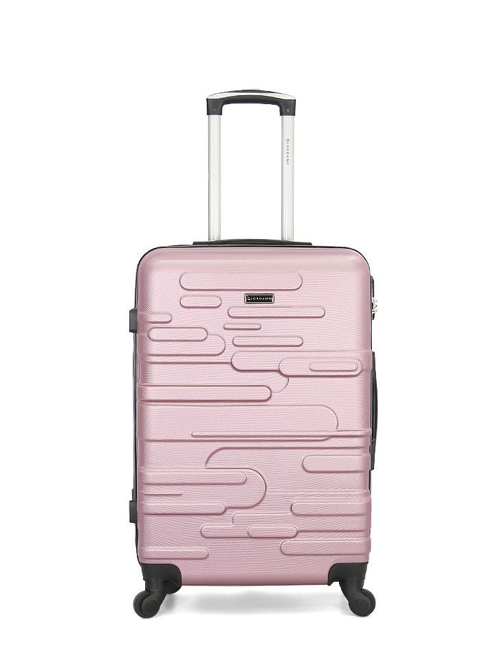 GIORDANO 3-Piece ABS Hardside Spinner Iron Rod Luggage Trolley Set With TSA Lock 20/24/28 Inch Pink  - Image 2