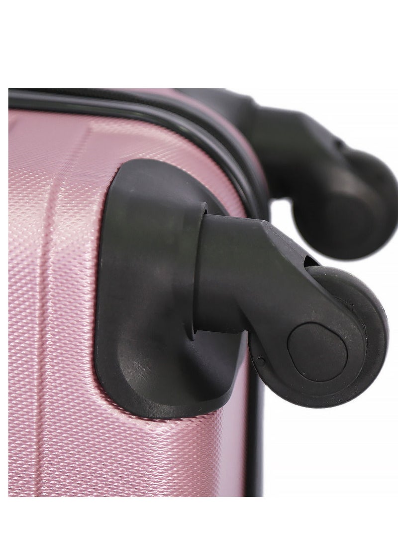 GIORDANO 3-Piece ABS Hardside Spinner Iron Rod Luggage Trolley Set With TSA Lock 20/24/28 Inch Pink  - Image 5