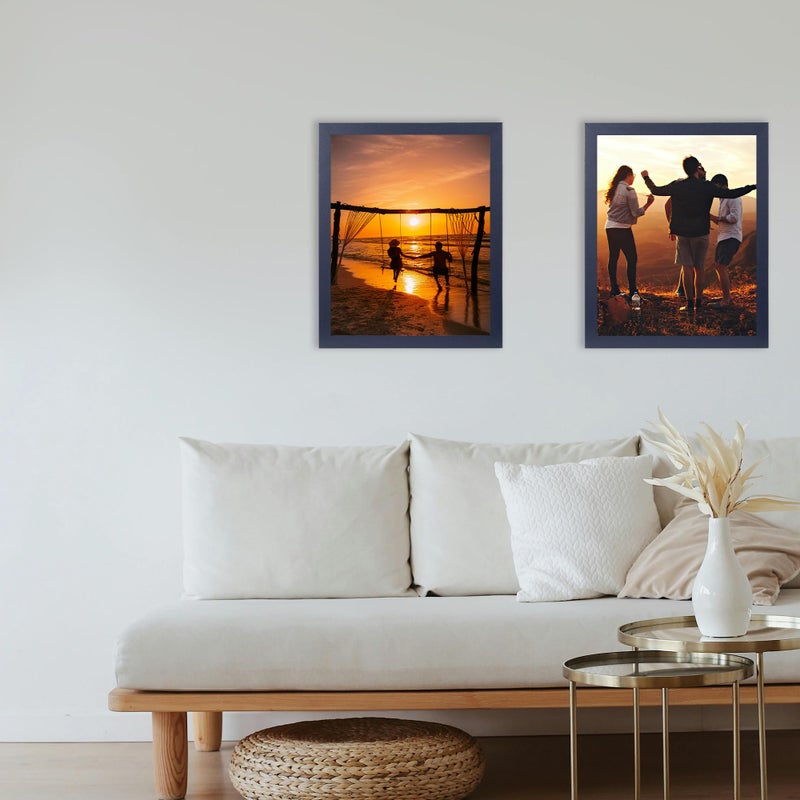 kennethan 8x10 Picture Frame Navy Blue 4 Pcs in 1 set 8x10 Frame can Display 5x7 Picture with Mat or 8x10 Without Mat on the Wall or Table - Image 2
