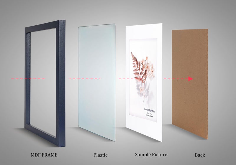 kennethan 8x10 Picture Frame Navy Blue 4 Pcs in 1 set 8x10 Frame can Display 5x7 Picture with Mat or 8x10 Without Mat on the Wall or Table - Image 4
