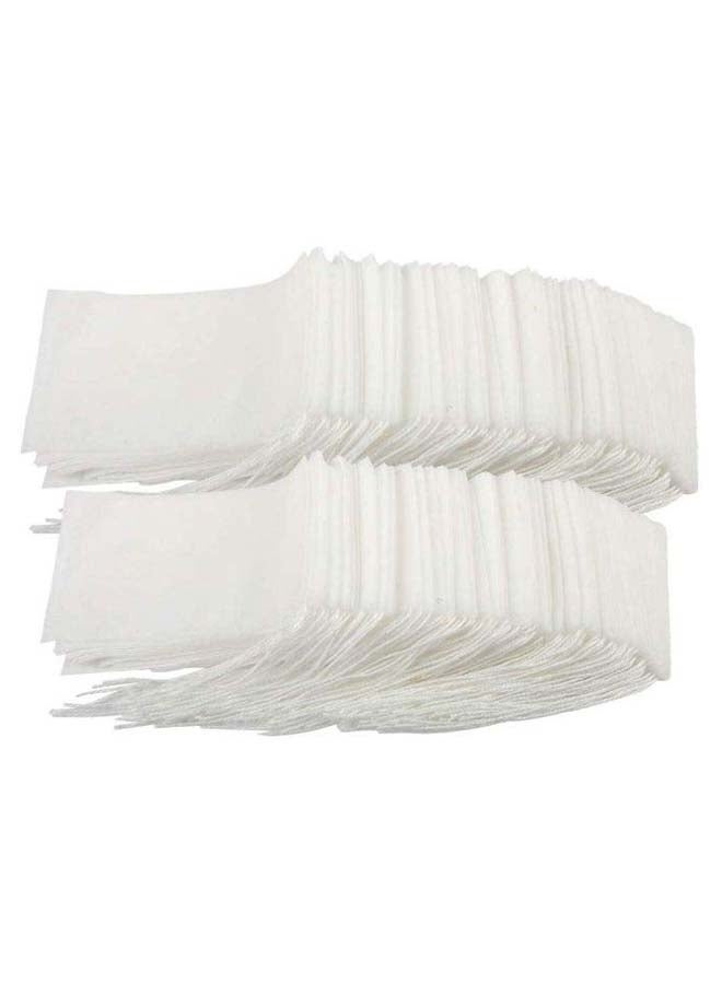 200-Piece Drawstring Disposable Empty Tea Bag Set White  - Image 1