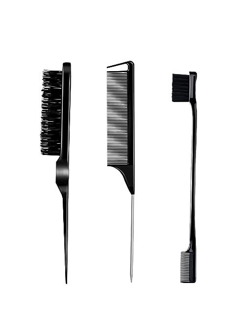 3 Pieces Comb Set for Teasing Edge  Back Brushing  Rat Tail  Edge Combs for Styling Womens Hair Black - pzsku/Z604E668F584CD46D3AAAZ/45/_/1741001458/74451b8a-53e6-41d0-ad2b-923a436ec925