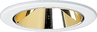 Progress Lighting Progress Lighting P8043-22 Transitional Cone Trim Collection in White Finish, 5-Inch Diameter, Gold Alzak  - Image 1