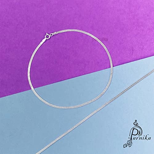 Parnika (Formerly MJ Trendy Flexible Silver Payal (Anklets) in Pure 92.5 Sterling Silver for Girls/Women | Gift for Women and Girls | With Certificate of Authenticity | (Double box - 1 Pc) - Image 4