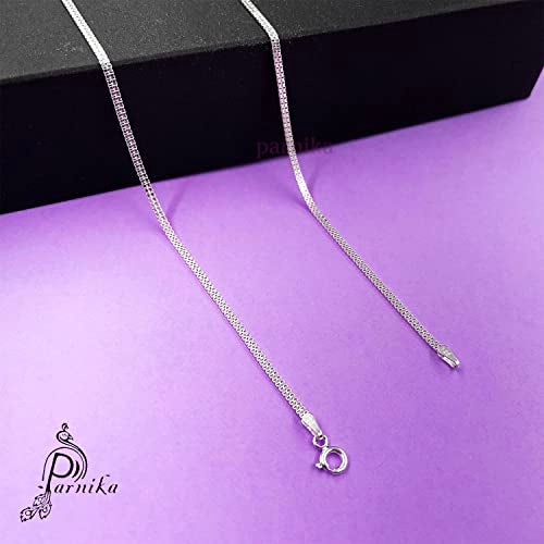 Parnika (Formerly MJ Trendy Flexible Silver Payal (Anklets) in Pure 92.5 Sterling Silver for Girls/Women | Gift for Women and Girls | With Certificate of Authenticity | (Double box - 1 Pc) - Image 3