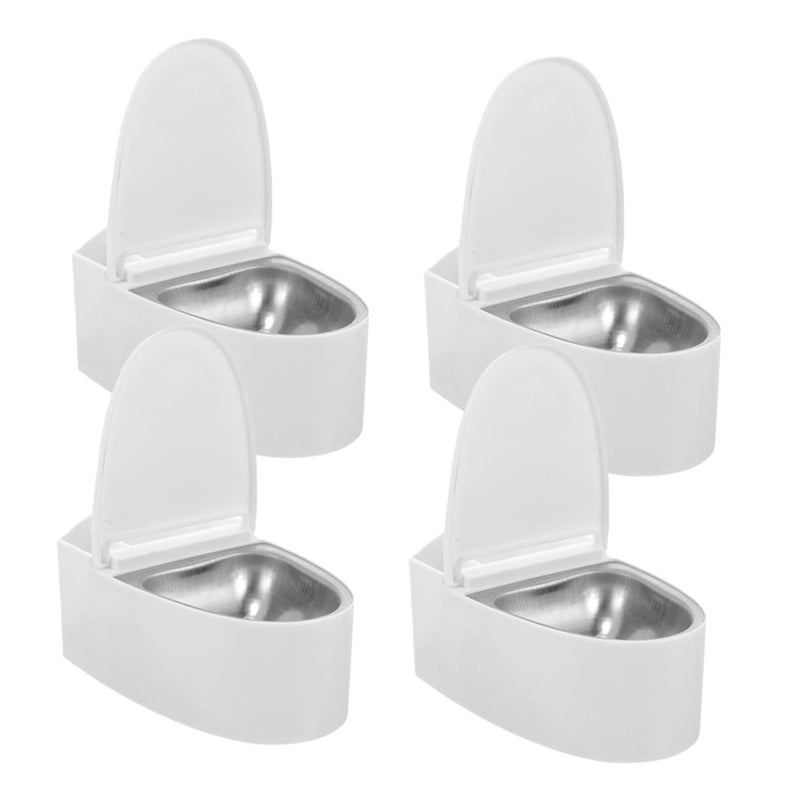 Wall Mount Ashtray Set Of 4 With Lid Windproof Metal Inner Liner For Home Bathroom Indoor Use - Image 2