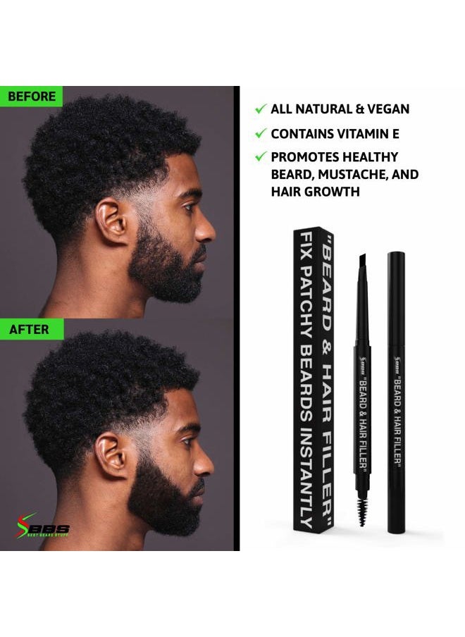 BBS BEST BEARD STUFF BEST Beard & Hair Filler Pen/Pencil & Brush - Instantly Fill Patches & Thin Areas for a Perfect Beard & Hairline - More Effective Than Hair Fiber - Waterproof - Vegan w/Vitamin E for Healthy Growth  - Image 4