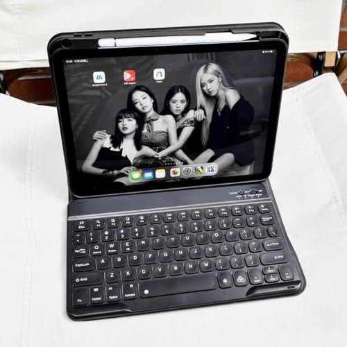 AnMengXinLing Keyboard Case for iPad Air 11 inch 2025M32024M2 Air 5 2022Air 4 2020 with Pencil Holder Magnetically Detachable Bluetooth Keyboard Balck - Image 3