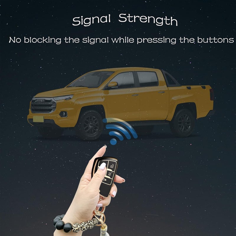 RFSRZ غطاء مفتاح RFSRZ ذكي لحامل المفاتيح لسيارات GMC Yukon 2021-2022، Chevy Suburban، Tahoe، وإكسسوارات Buick (أسود) - Image 3