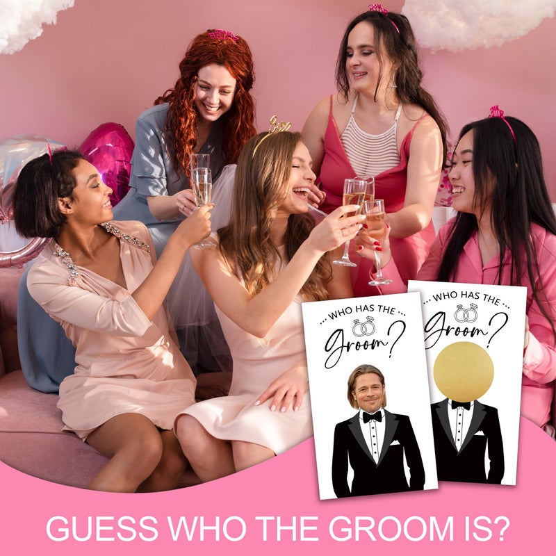 AWSICE Who Has The Groom Bridal Shower Games, 41Pcs Simple Diamond Ring Scratch Off Cards, 3.5"x 2.1" Bachelorette Party Favor Decor, Engagement Party Ideas Activities-A09 - Image 5