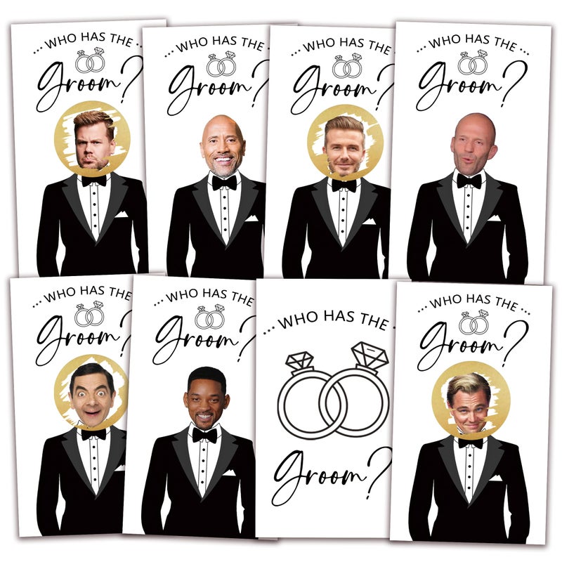 AWSICE Who Has The Groom Bridal Shower Games, 41Pcs Simple Diamond Ring Scratch Off Cards, 3.5"x 2.1" Bachelorette Party Favor Decor, Engagement Party Ideas Activities-A09 - Image 1