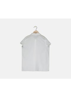 The Children's Place Kid Girls Uniform Short Sleeve Poplin Button Down Shirt, White  - Image 2